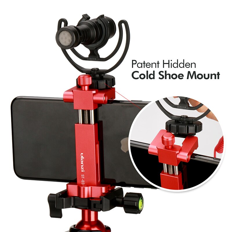 Ulanzi Metal Phone Tripod Mount With Cold Shoe Universal Clip Holder For SmartPhone Microphone Light For Iphone7 Samsung ST-03