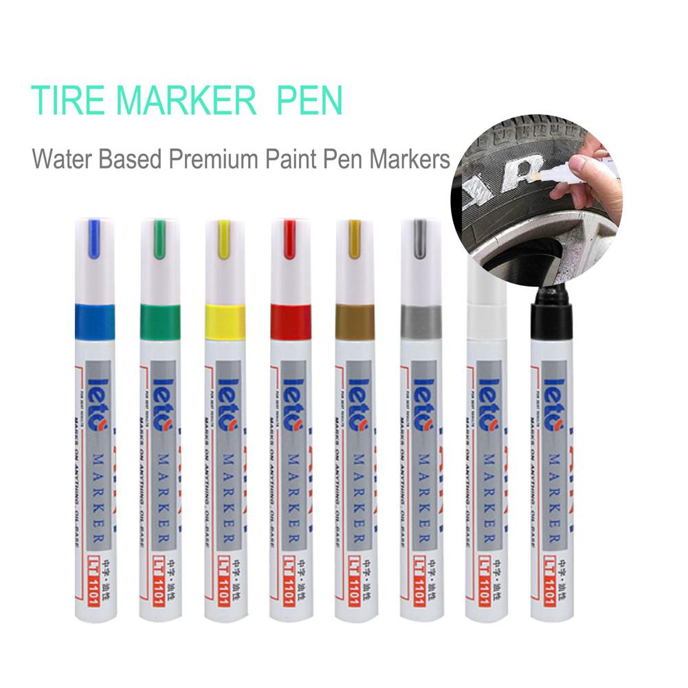 Stylos marqueurs de peinture pour pneus de voiture | 8 couleurs, stylo Permanent étanche pour voiture moto, bande de roulement en caoutchouc métal