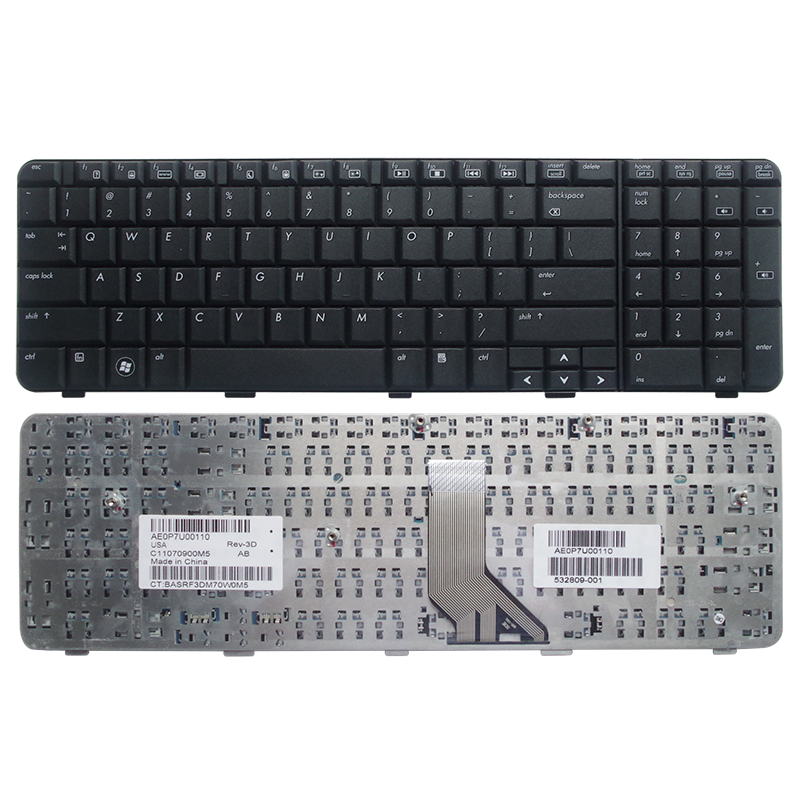 Us kannettavan tietokoneen näppäimistö hp pavilion  g71 compaq presario  cq71 cq71-100 cq71-200 cq71-300 englanti 517627-001 musta kehys 532809-001