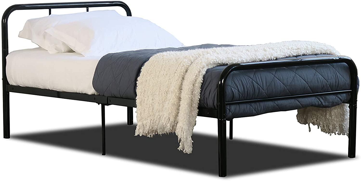 Black Metal Curved Bed Frame 3ft Single.Bedroom Furniture (No Mattress)