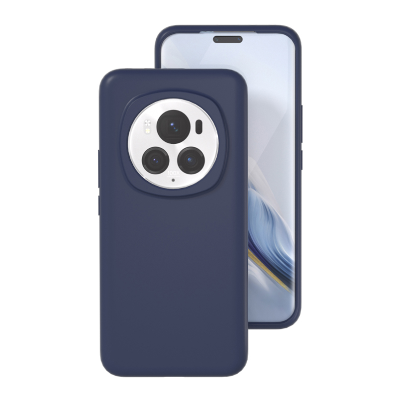 Para Honor Magic 6 Pro funda suave de silicona líquida Premium con flocado dentro de la carcasa protectora para Honor Magic6: nylon / Azul