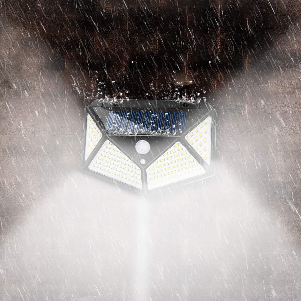 Lampade Solari Da Giardino Faretto Solare Esterno 100 LED - Con Sensore Movimento, 2200mAh, Illuminazione 270° Sicurezza Notturna - Foto 3