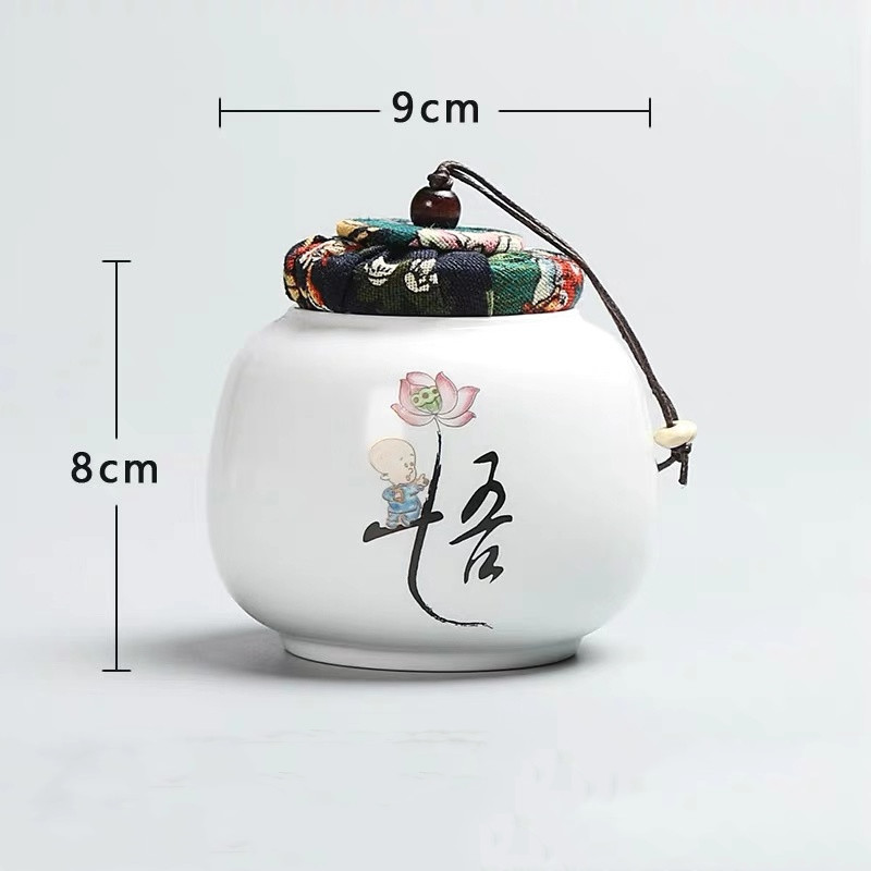 Ceramic Retro Mini Tea Caddies Kitchen Spice Jar Sealed Cans Candy Dried Fruit Storage Bottle Food Container Teaware: J