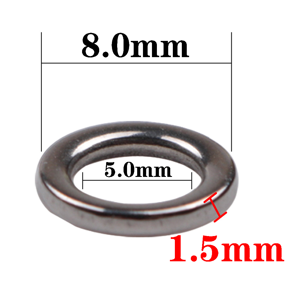 50 st 3mm 4mm 5mm 6mm 7mm fiskeringar i 304 stål, dragtillbehör, kraftig jiggring i metall: Röd