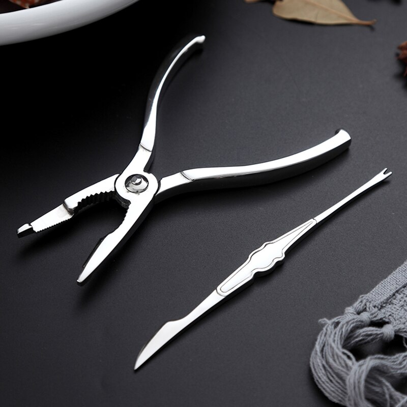 Seafood Tool Sets Crab Crackers Picks Spoons Set Stainless Steel Crab Peel Shrimp Tool Lobster Clamp Pliers Clip Pick Set