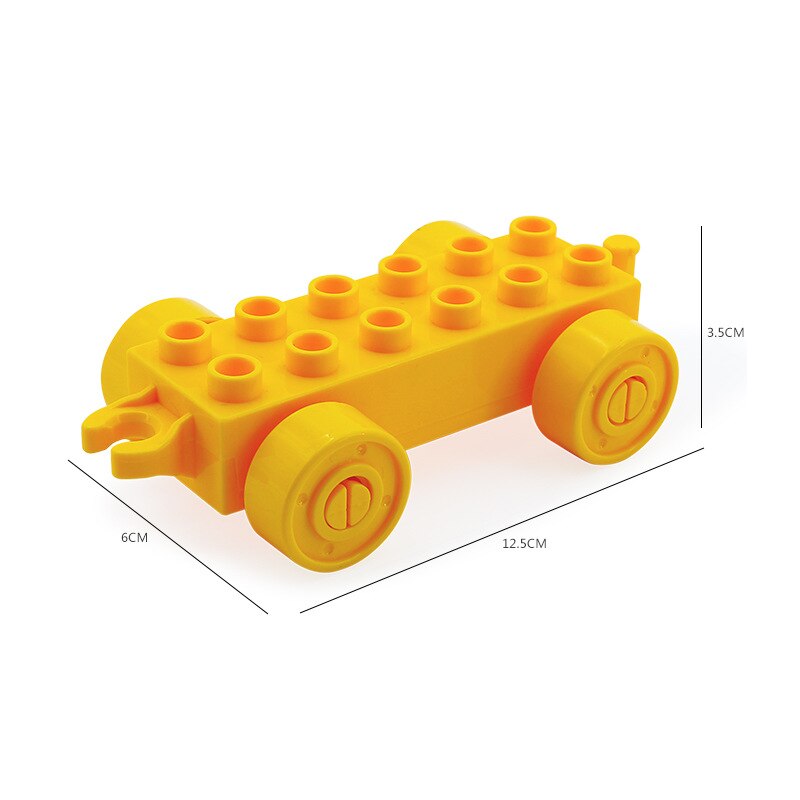 Trasporto ferroviario blocchi di costruzione di grandi dimensioni nuovi accessori pista creativa assemblare giocattoli per bambini mattoni treno urbano compatibile: Yellow trailer
