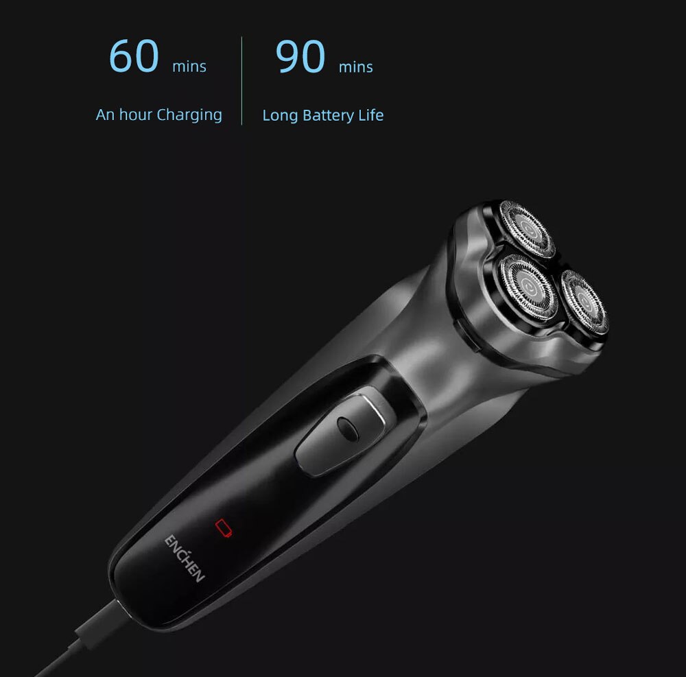 Rasoir électrique Enchen rasoir homme 3 lames lavable type-c tondeuse à barbe Rechargeable machine de découpe rasoir électrique Portable
