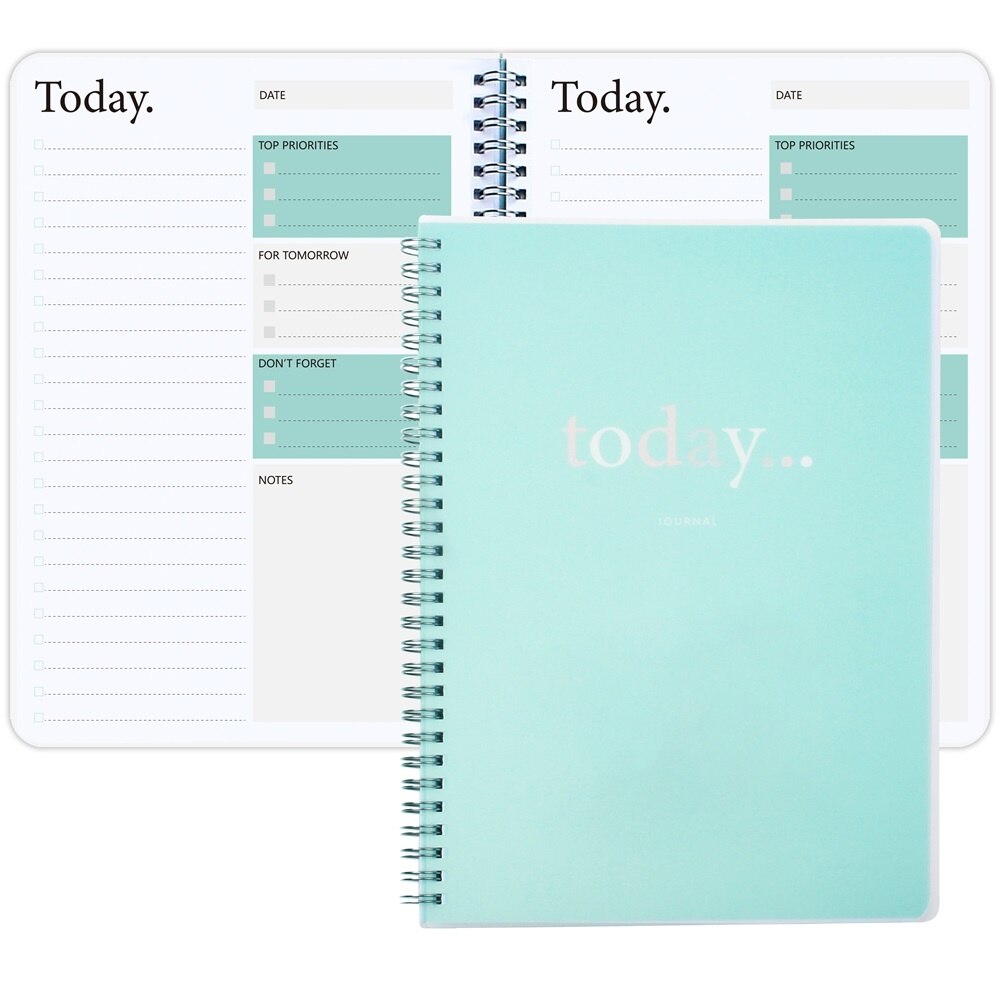 Daily Weekly Planner Undated Agenda Notebook with Habit Tracker, Goals, To Do List Spiral Binding PVC Cover: Red
