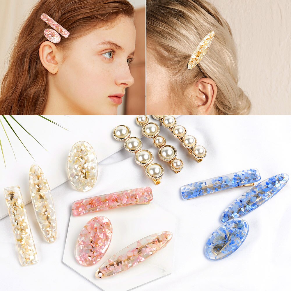 1Pcs Women Acetic Acid Girls Hairgrips Hair Clips Hairpins Leopard Print Waterdrop Barrettes Hair Accessories 970