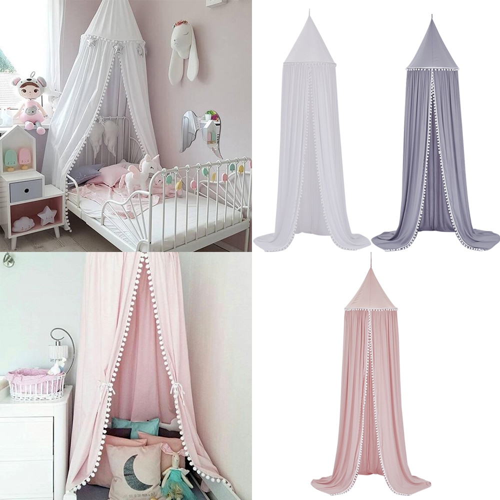 Kids Zoete Stijl Dome Bed Canopy Katoen Klamboe Spelen Tent Opknoping Huis Decoratie Voor Kinderen Woonkamer Zuigelingen Wieg