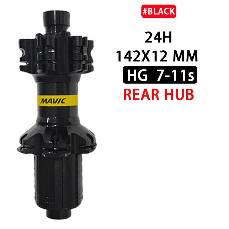 6 Bearing Mtb/Road Bike hub Front Rear 20 24 Holes V Brake Disc Brake QR Thru Bicycle hubs Compatible 7-11 Speed Cassette: Clear