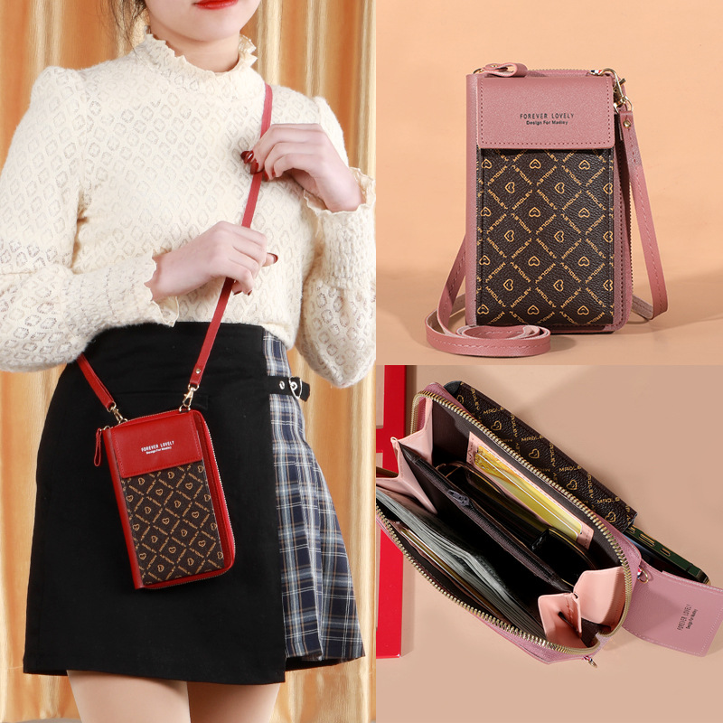 Frauen Handy taschen Pu Leder Schlinge mit Kette Schulter gurt weiche Mini Cross body Geldbörse lässige kleine Umhängetaschen