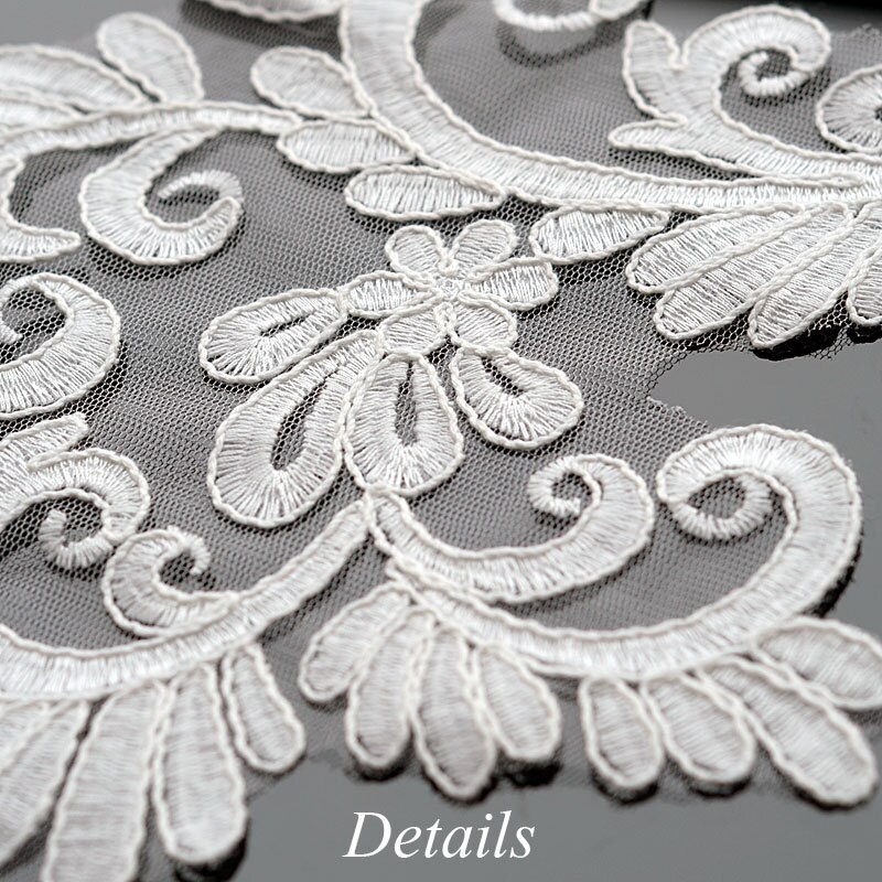 Parches de encaje para bordado de flores, accesorios de Parche De Encaje para ropa, apliques para vestido de boda, 1 par