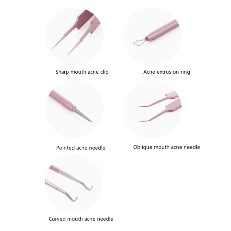 Blackhead Remover Kit Curved Blackhead Tweezers Kit Pimple Comedone Extractor Tool Set Dermatologist Grade Kit