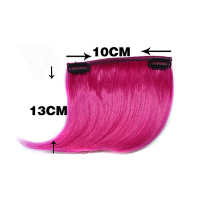1pc 12 färger snygga tjejer clip on clip framtill bang lugg hårförlängning bit tunna mini peruk horn förläng luggen
