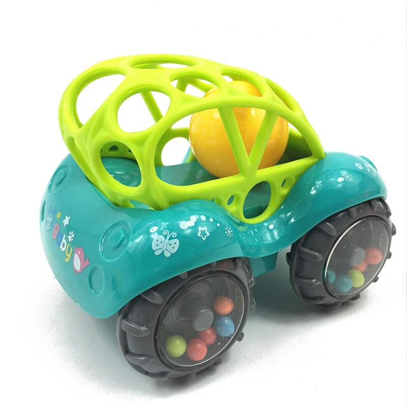 Newest Inertial Car With Bells Baby Rattle Safety Teether 2 Colors Children Birthday Toy