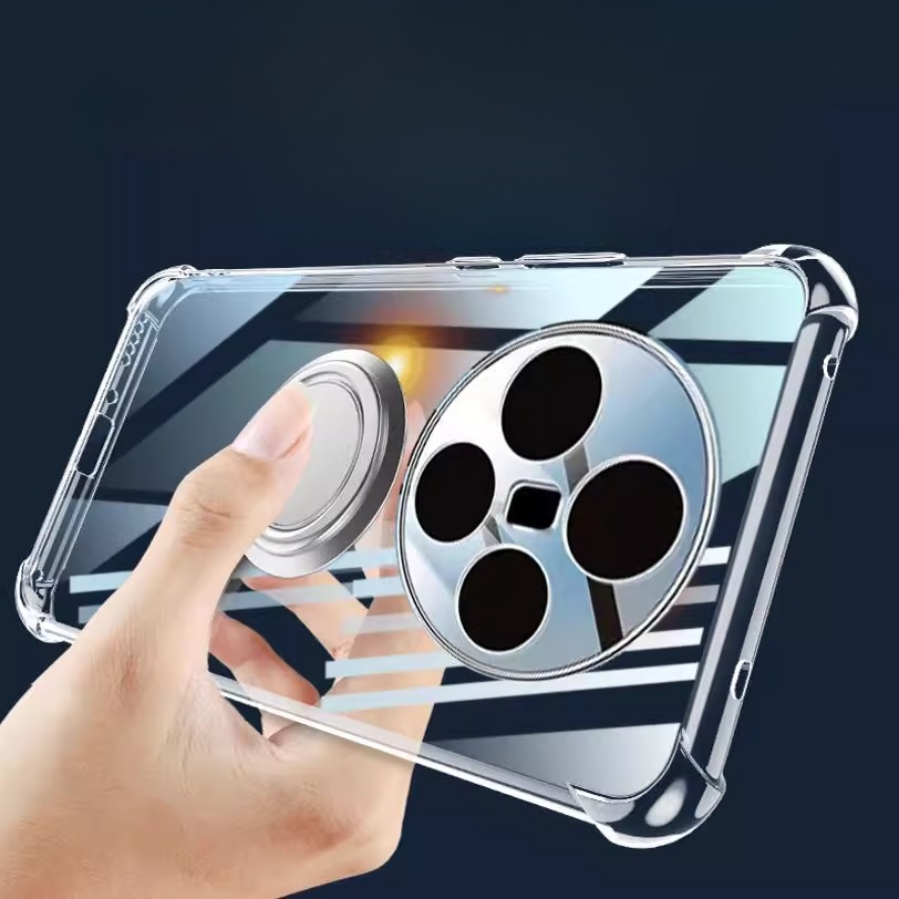 Case Voor Vivo X200 Ultra Magnetische Ring Houder Airbag TPU Cover Voor Vivo X200S X200 Pro Mini Schokbestendig Clear Silicone Back Shell