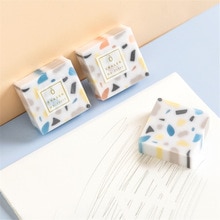 Cute River Stones Pattern Pencil Erasers Students Soft Eraser For Kids Drawing Writing Party Classroom Rewards School Supplies: Default Title