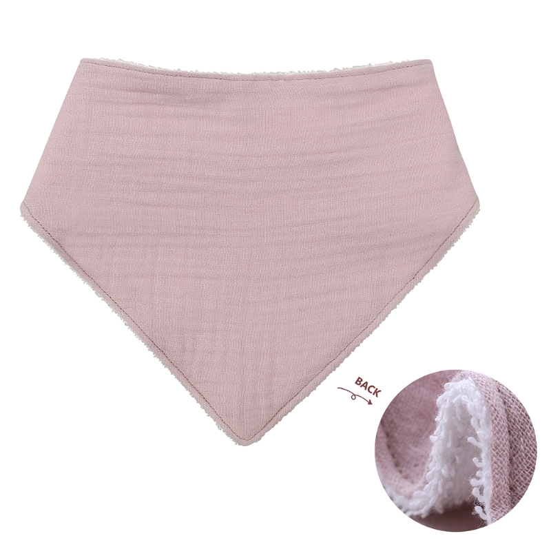 Bavaglino per allattamento per bambini bavaglino tinta unita bottone a pressione asciugamano Saliva morbido cotone triangolo Burp Cloth per neonato: S38