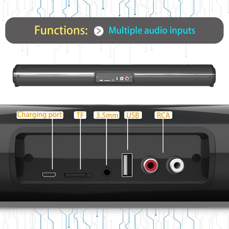 Bluetooth Speaker Hifi Stereo Surround Soundbar Home Theater Tws Music Center Met Fm Radio Caixa De Som