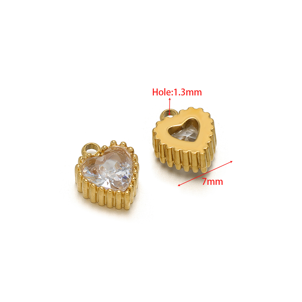 5 Stück Edelstahl Herz Glas Kristall Reize Gold Farbe Quadratische Anhänger für DIY Halskette Schmuckherstellung Armbänder Erkenntnisse: Lila