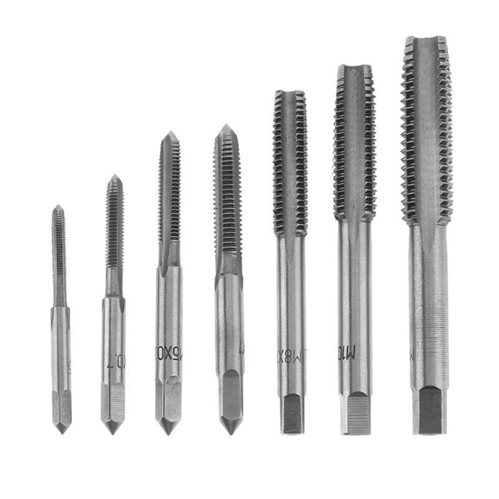 7 Stuks Metrische Tap Set Tap Boor Hand Tool Set M3-M12 Machine Spiraal Punt Draad Tappen Set metaal Hout