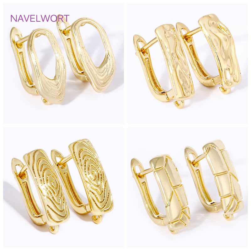 2/4 Uds. Accesorios para pendientes Shvenzy chapados en oro de 18K, alambres de latón, sujetadores para pendientes, para pendientes DIY, accesorios para hacer joyas