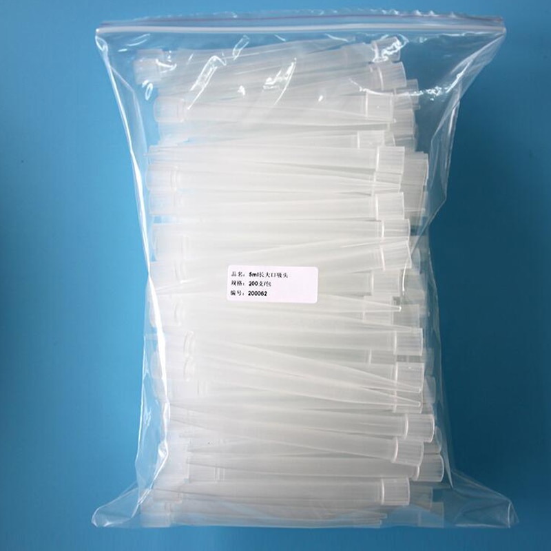 Punta transparente de pipeta 5 ml, accesorios de punta para boquilla, suministros de laboratorio, perfecto para la mayoría de pipetas, 100 Uds.