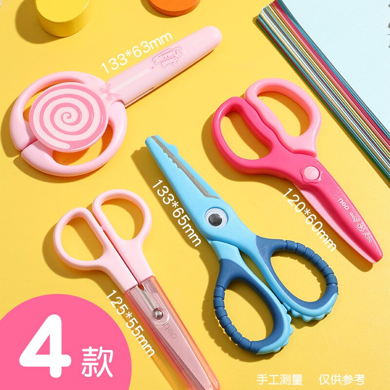 Deli Child Safety Crocodile Scissors Kindergarten Handmade Small Round Head Paper-cutting Scissors Art Scissors