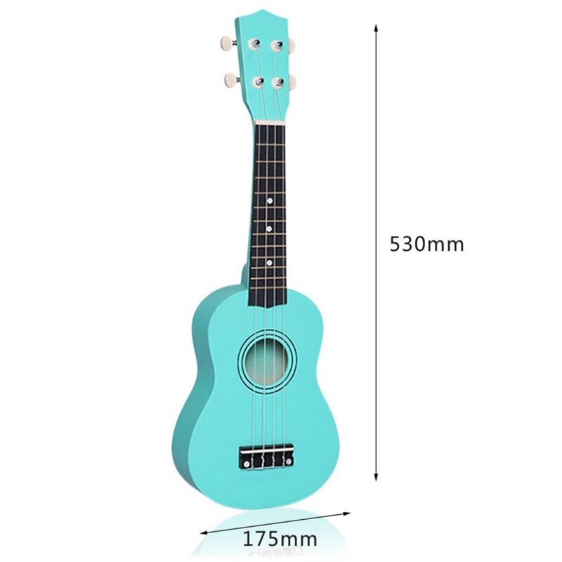 21 inch kleine akoestische sopraan ukelele kleurrijke lindehouten ukelele voor beginnende gitaarleerlingen groene goedkope uku