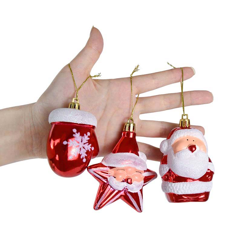 2pcs Christmas Ball Ornament Mold Xmas Tree Ice Cream Snowman House Small Turn Combination Pendant Christmas Tree Decorations