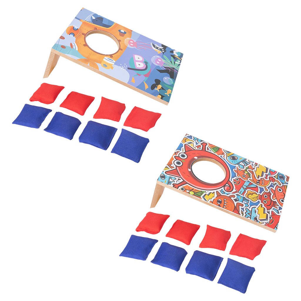 Jeu de lancer de sac de sable en bois pour parents et enfants, pour l&#39;intérieur et l&#39;extérieur, avec 8 sacs de sable