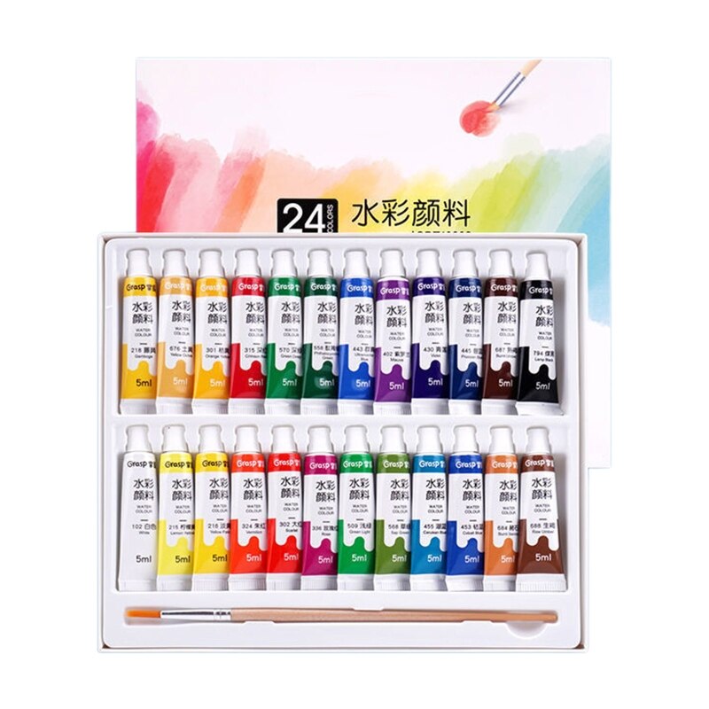 Aquarel Verf Set In Tubes Art Academy Gouache Pigment Kit 5Ml 12/18/24/36 Kleuren Voor Art student Schilders Beginners: 24B
