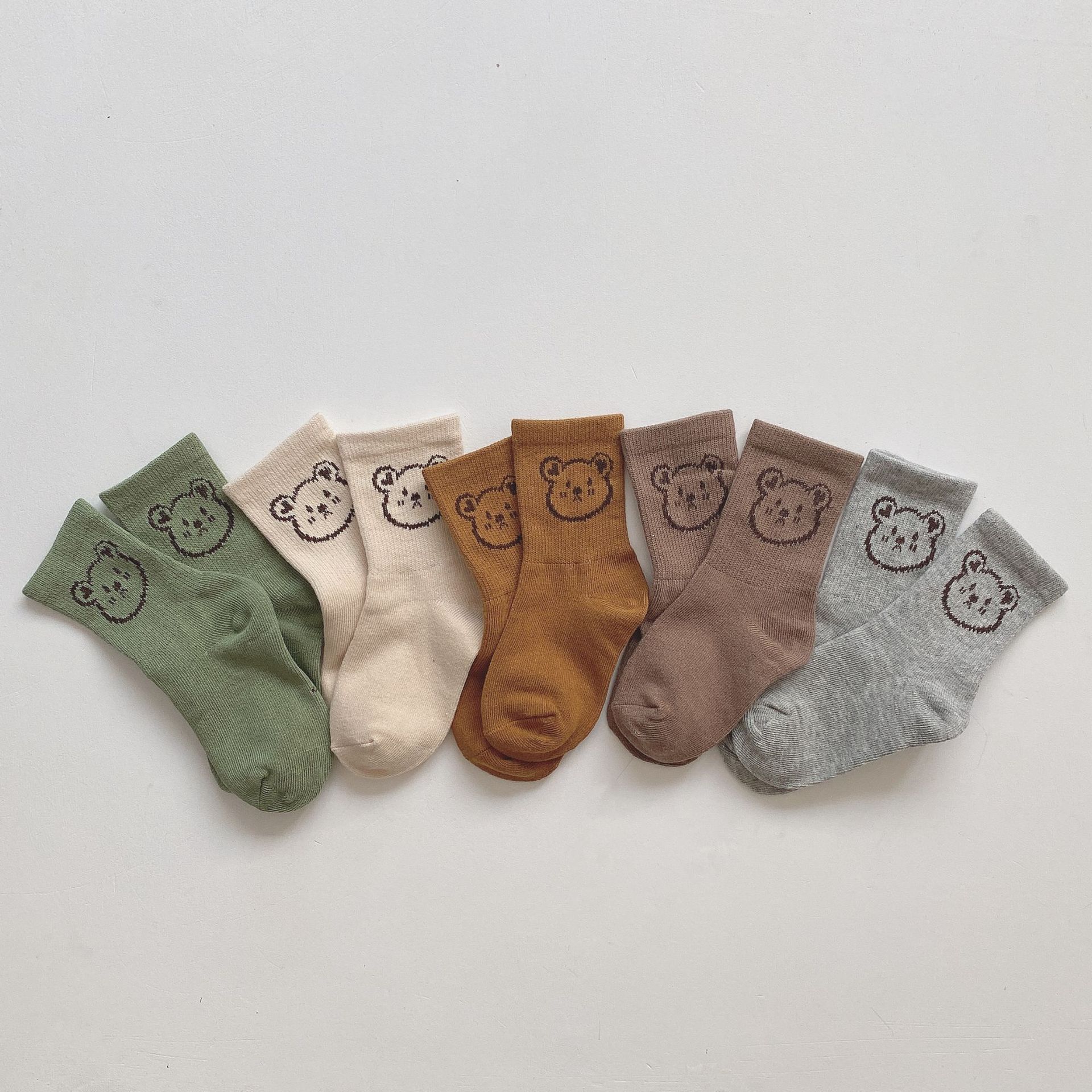 5 Paren/partij Peuter Jongens Meisjes Sokken Baby Kids Leuke Cartoon Beer Katoen Tube Sokken Kinderen Enkelsokken Antislip vloer Sokken