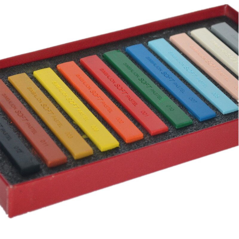 Simbalion doux Pastels Long 12/24/36/48/60 couleurs ensemble carré Type Pastel couleur crayons enfants dessin ensemble Art dessin: 12 Colors Set