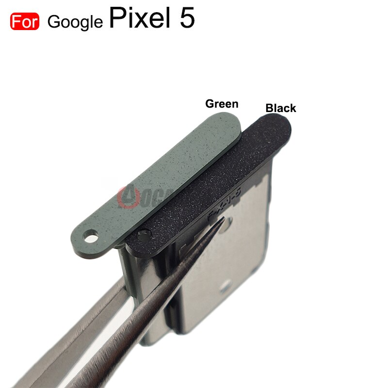 Suporte preto/verde do leitor da bandeja do sim do entalhe do soquete do cartão sim para as peças de substituição do pixel 5 de google