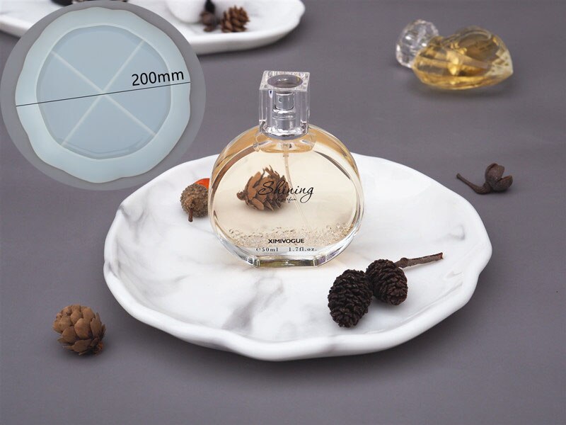 Plate Cute Animal Sakura Shell Plate UV Resin Molds DIY Jewelry Molds Storage UV Resin Epoxy Mould: waveround plate mold