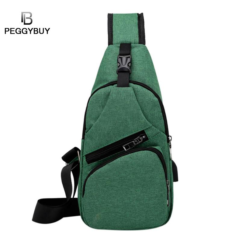 Casual heren borsttas canvas usb-oplaadbare messenger bags sport heren schoudertas reistas crossbody tas heren borsttas: Groente
