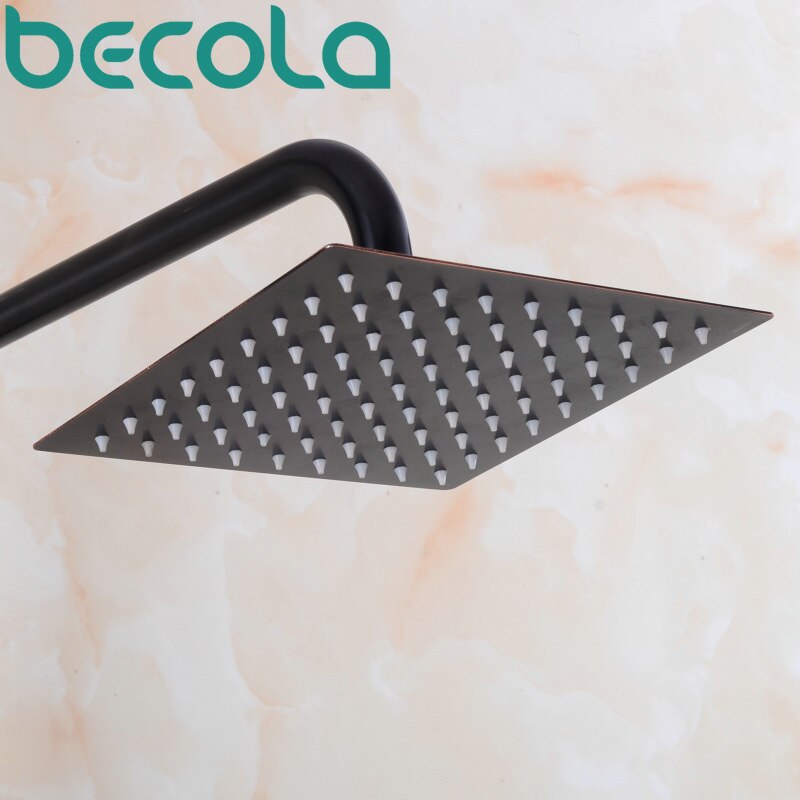Becola neue schwarz dusche kopf 8 10 12 zoll edelstahl dusche wasserhahn badezimmer-niederschlag dusche köpfe