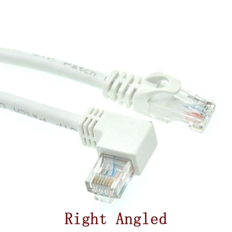 White Cat6 Ethernet Cable RJ45 Right Angle UTP Network Cable Patch Cord 90 Degree Cat6a Lan Short Cable For Laptop Router TV BOX: Right / 3m