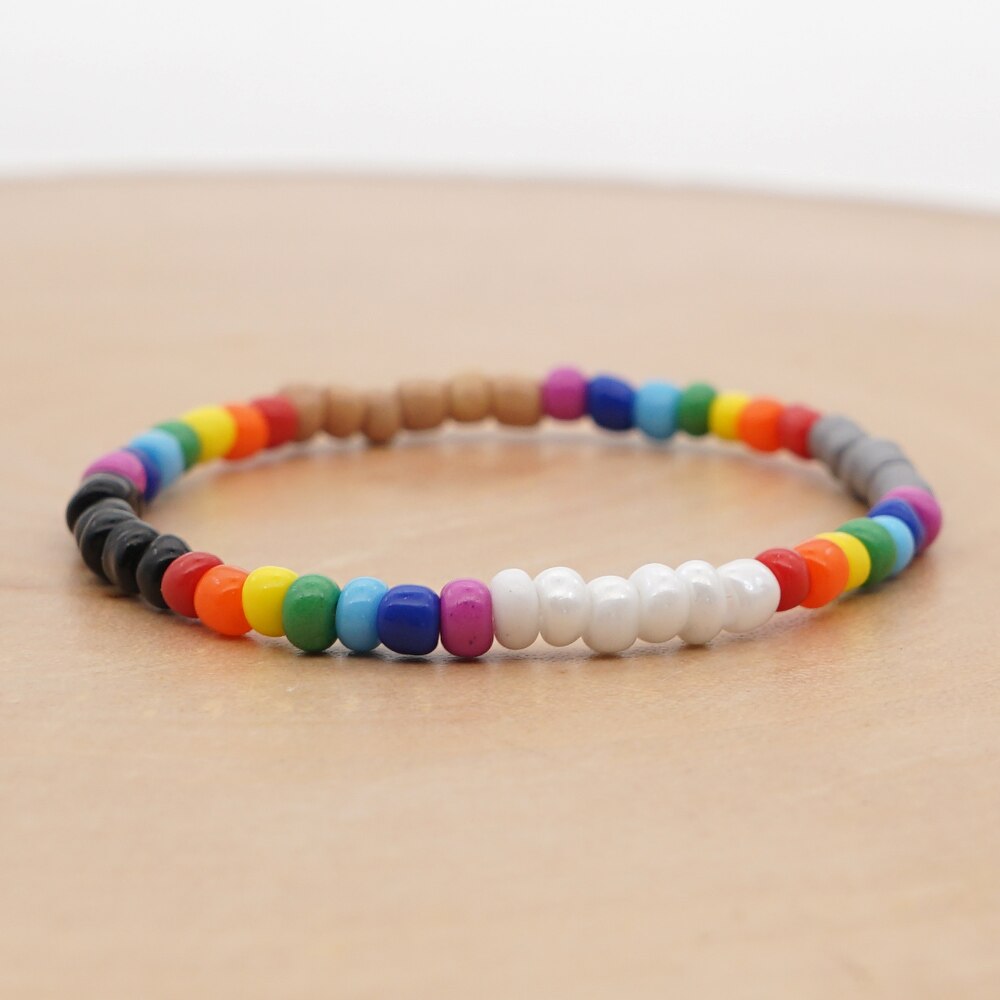 Go2 boho regenboog bohemian zaadkralen armband voor dames zomer handgemaakte sieraden elastische japanse kraal