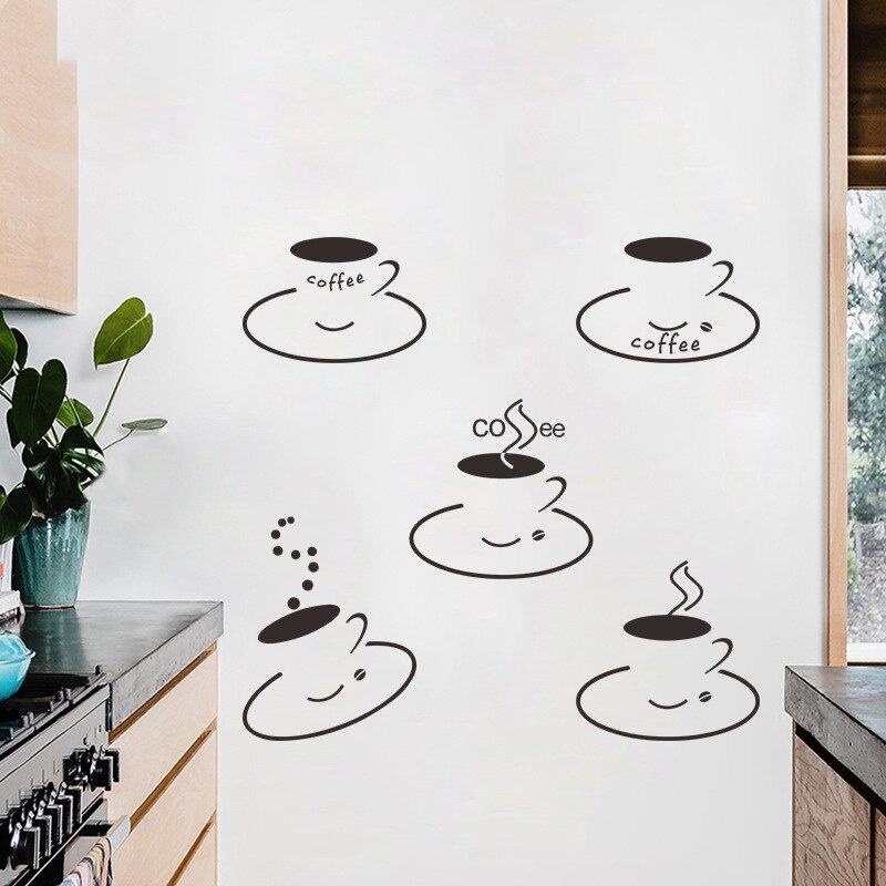 Autocollants de café en vinyle, citation d'art Mural, décoration de Restaurant, de cuisine, de boutique, autocollants muraux amovibles, décor de maison