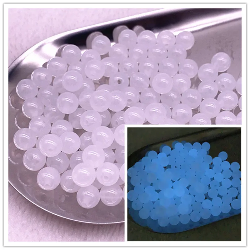 6-8-10mm sterke selvlysende perler som lyser i mørket, løse avstandsperler til merking av smykker, gjør-det-selv halskjede og armbånd: Fluorescerende gul / 13mm