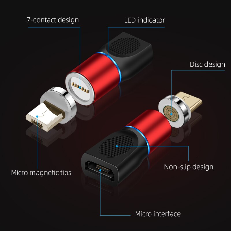 3A-C USB adaptateur magnétique Type C femelle vers mâle convertisseur pour iPhone 11 Xiaomi HUAWEI SAMSUNG Note 10 + plus S10 S9