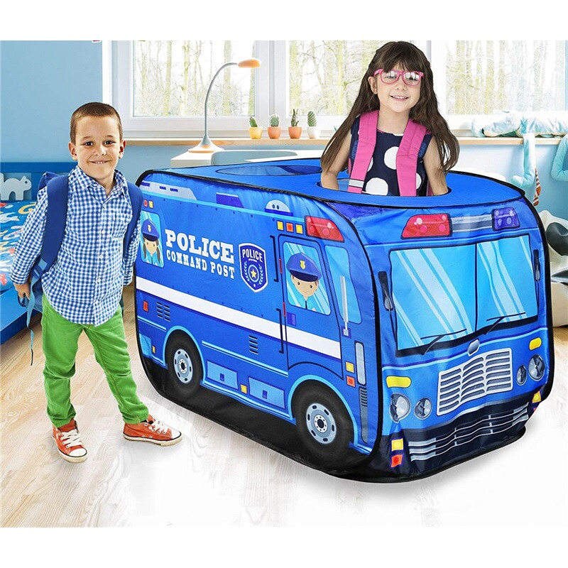 Zabawkowy domek robić zabawy namiot wóz strażacki autobus policyjny składany Muzyka pop w górę zabawka teatr zabawka dla dzieci namiot lody Model przeciwpożarowy dom: B
