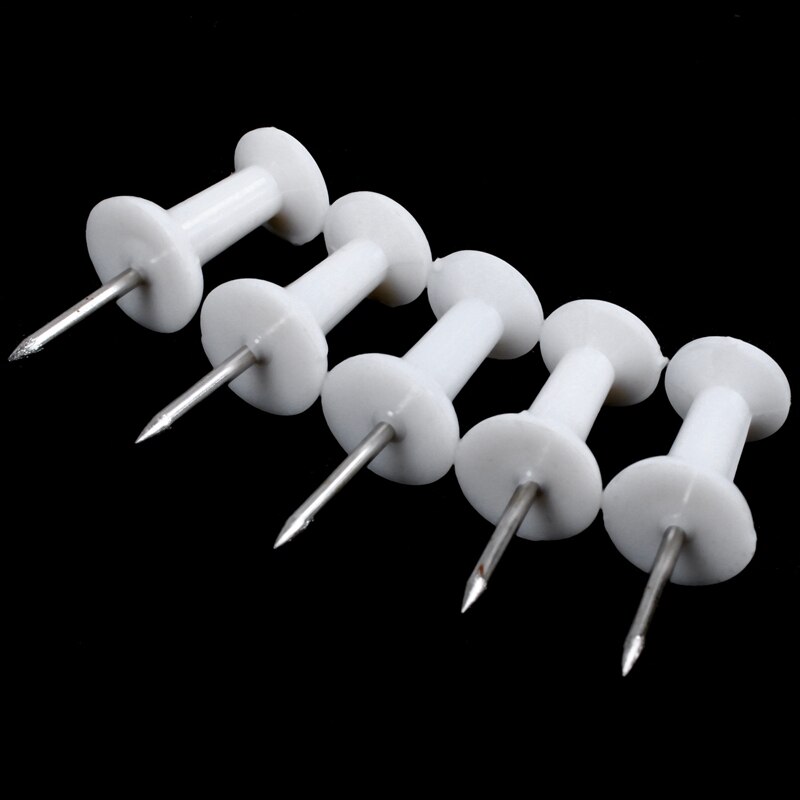 Plastic Head Push Pins Color White Pack of 100