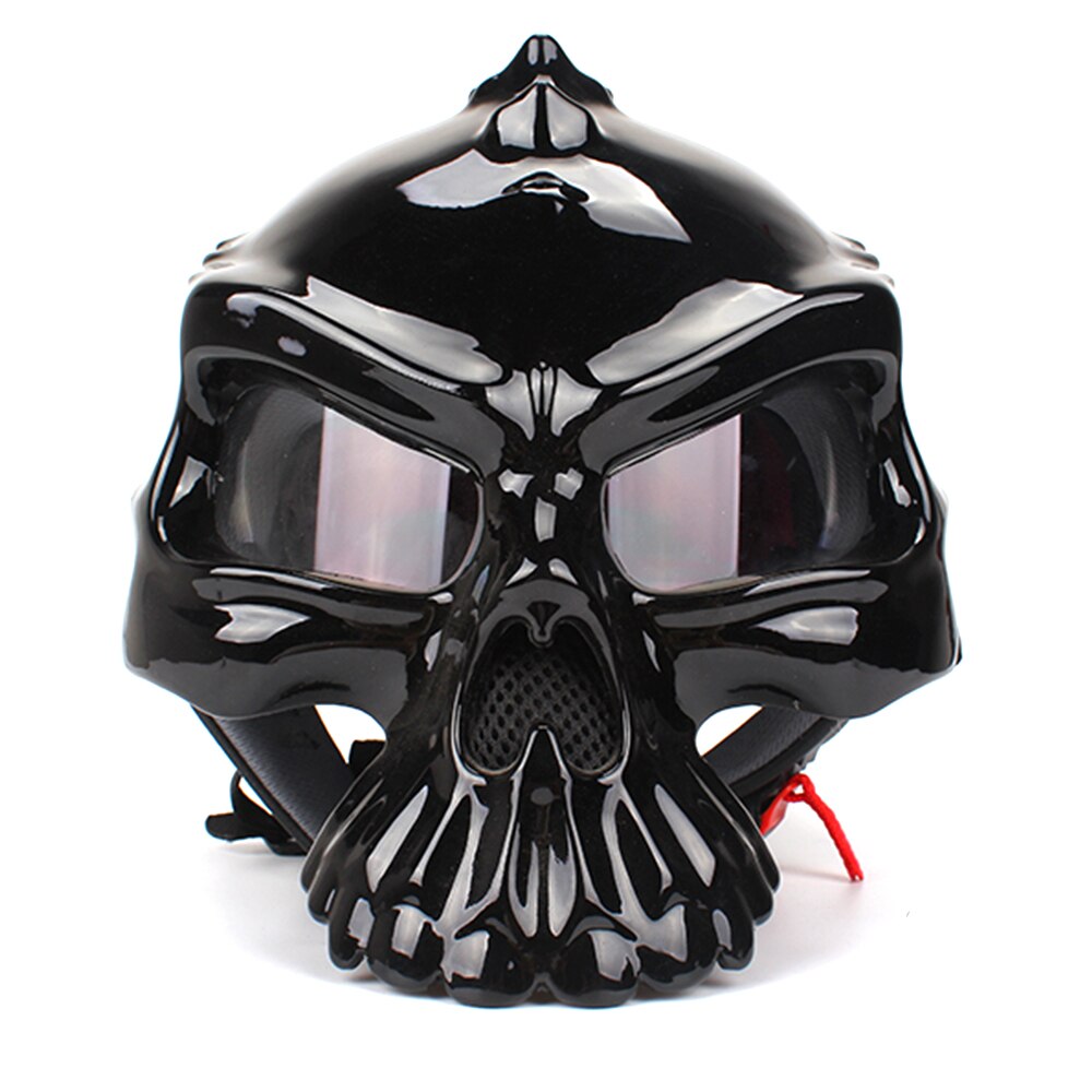 Motorcycle Helmet Retro Casque Half Face Helmet Summer Breathable Men Skull Capacete Casco Capacetes De Motociclista For Harley: black / L