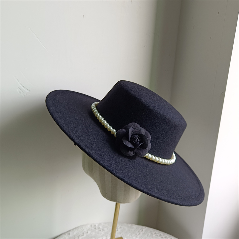 Fedora's met 9 cm rand, platte hoed met brede rand, panamese dames heren jazzhoed, kerkhoed, Britse dames fedora's, herenhoed: Goud