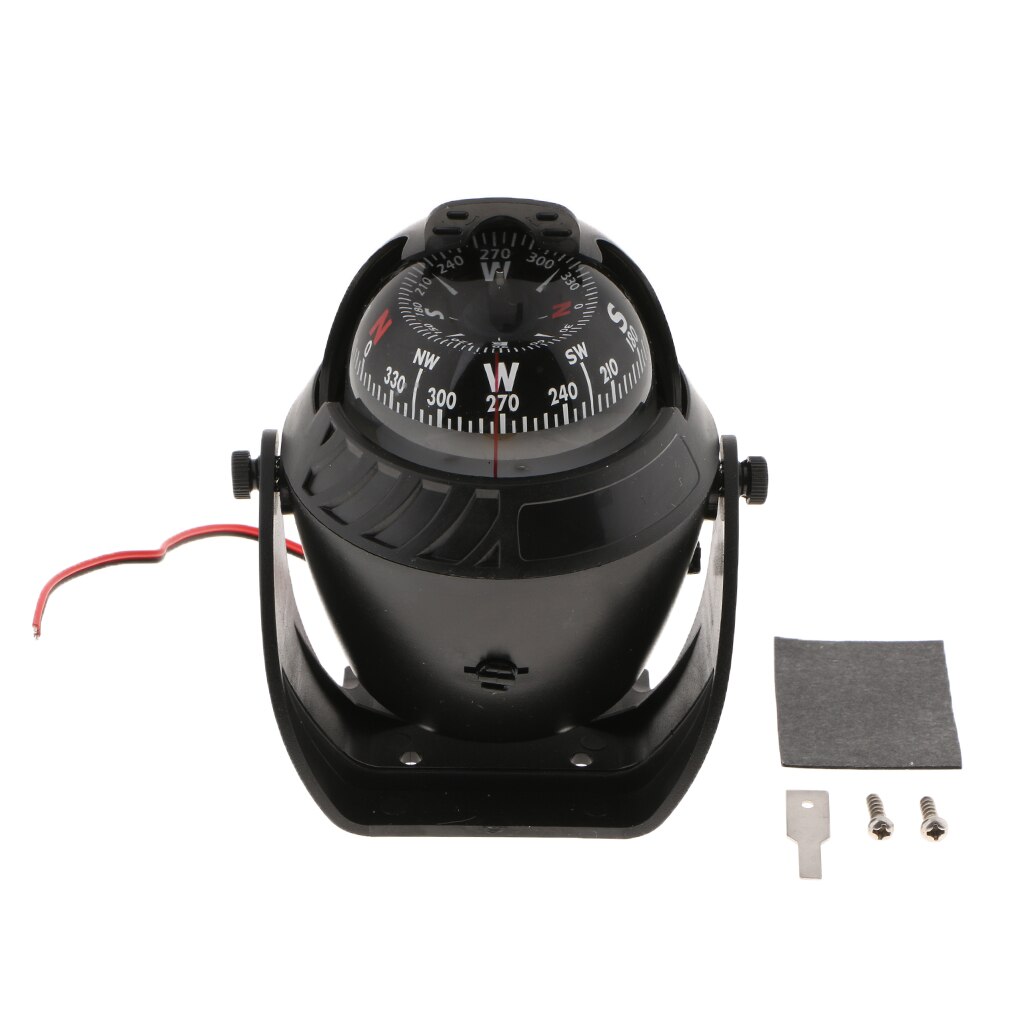 Car Dashboard Mount Navigation Compass W/ Declination Adjustment