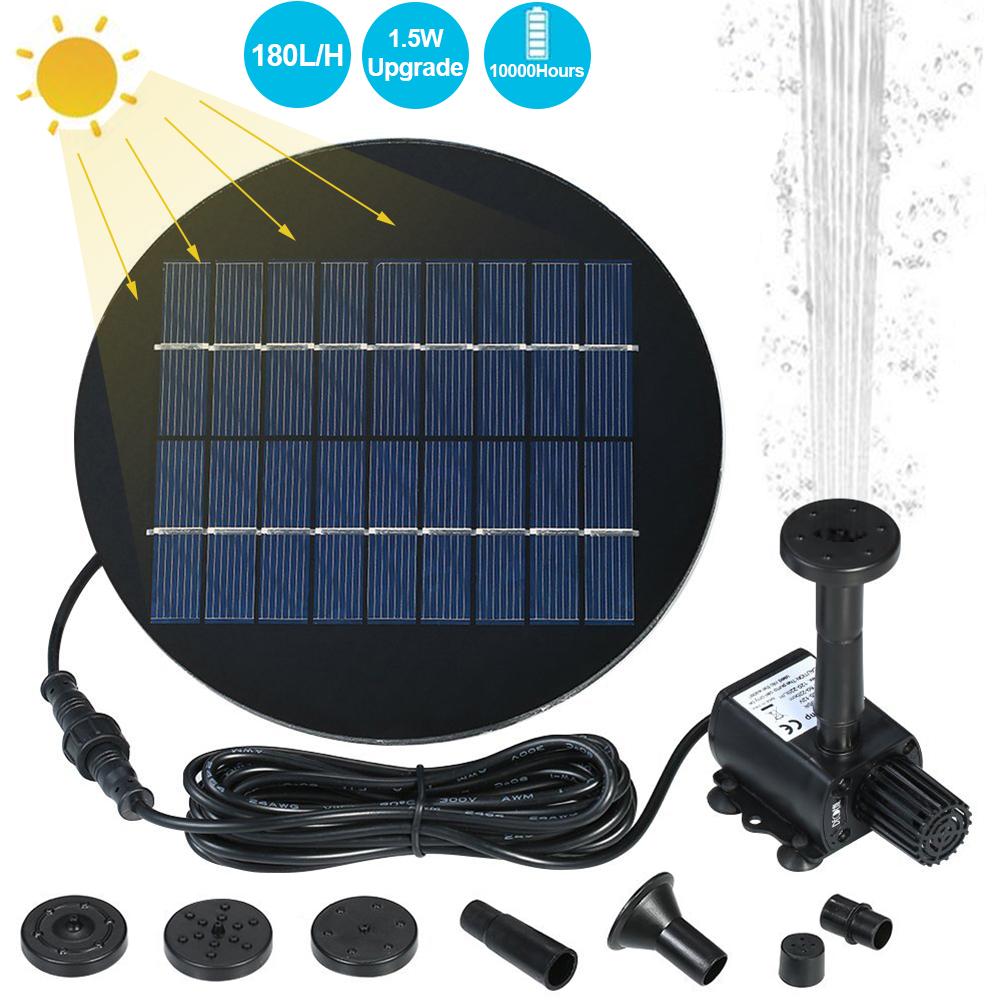 Fuente de energía Solar de 1,5/2/3w para jardín, piscina, estanque, Panel Solar, fuente flotante para decoración de jardín al aire libre, fuente de agua